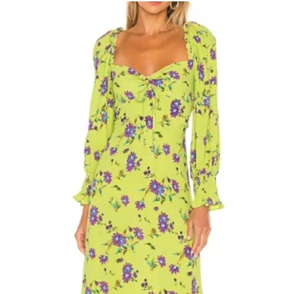 Faithfull the Brand Sweetheart Neckline Floral Spring Dress Feminine Size 2